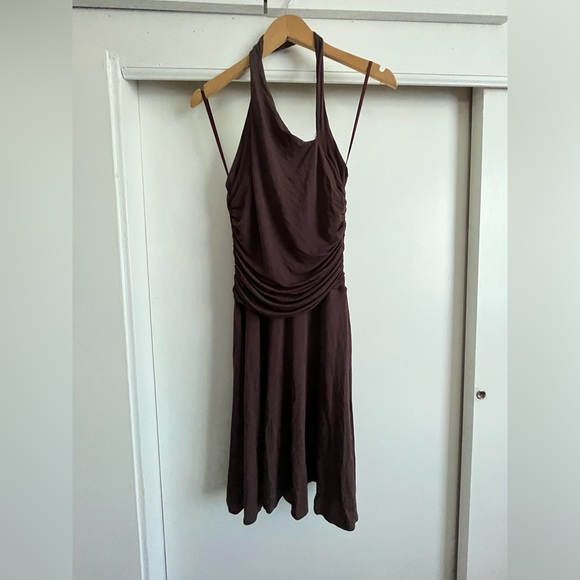 Gorgeous Brown Vintage Chocolate Brown Halter Dress - Picture 2 of 3